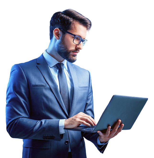 Man carrying a laptop